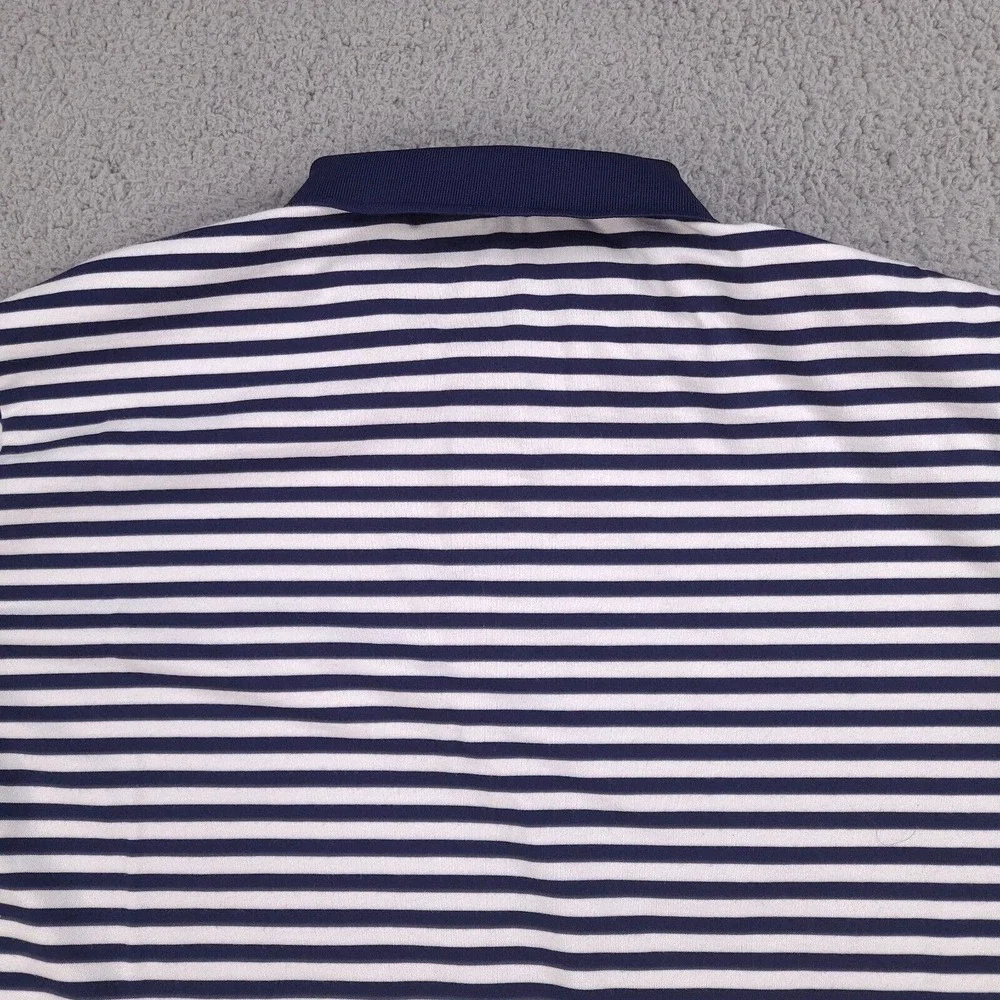 Polo Golf Ralph Lauren Polo Shirt Mens Large Performance Blue White Striped‎